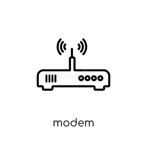 Modem Icon Trendy Modern Flat Linear Vector Modem Icon On White Stock