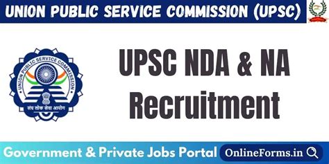 UPSC NDA Recruitment Online Form