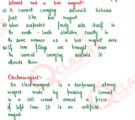 Electromagnetism Chapter Important Notes Class10 Icse