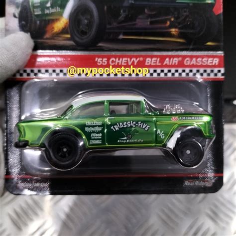 X Hot Wheels CHEVY BEL AIR GASSER Spectraflame Bright Green Matte Olive