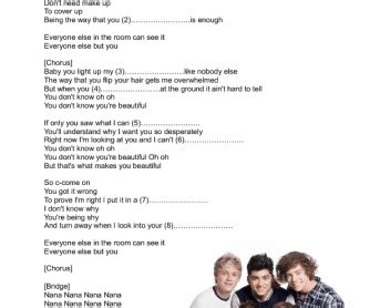 Song Worksheet: That's What Makes You Beautiful by One Direction