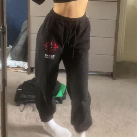 Names Collective Red And Black Mission Joggers Depop