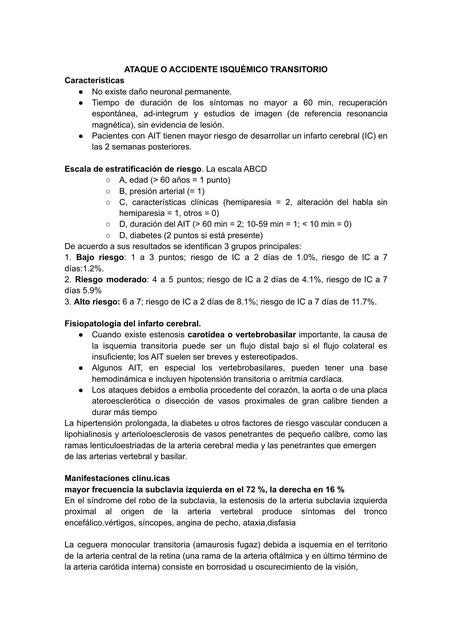 Ataque o Accidente Isquémico o Transitorio Jessy González uDocz