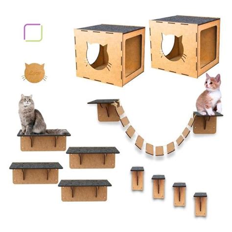 Kit Playground Para Gatos Pe As Nichos Degraus Prateleiras Em Mdf