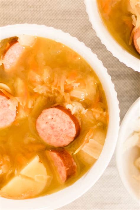 Polish Sauerkraut Soup With Sausage Kapusniak Recipe Cast Iron