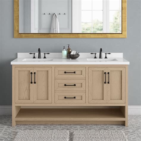 Lark Manor Wellsville 60 Free Standing Double Bathroom Vanity With