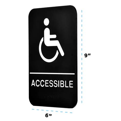 Alpine Industries Ada Handicap Accessible Sign With Braille Black White Ada Compliant 6x9