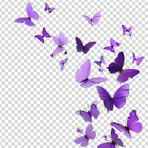 Premium PSD Purple Butterflies Are Flying In The Air