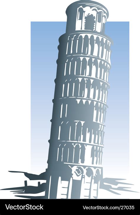 Leaning Tower Pisa Royalty Free Vector Image Vectorstock