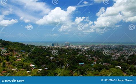 Panorama Aerial View To Port of Spain in Trinidad and Tobago Stock ...