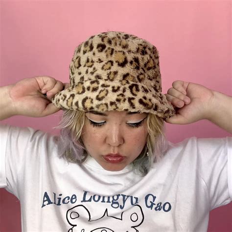 Tan Leopard Print Fuzzy Bucket Hat Soooooo Soft Depop