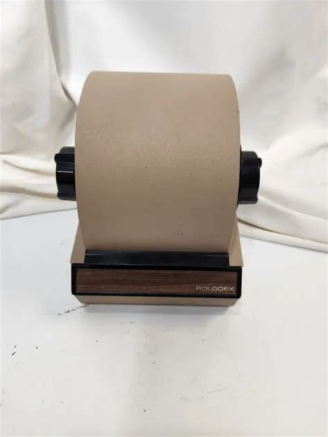 Vintage Rolodex Metal Tabletop Roll Top Office Address Phone Cards