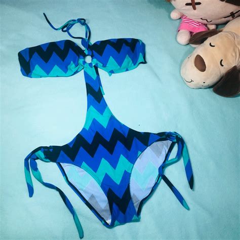 One Piece Self Tie Swimsuit Womens Fashion Swimwear Bikinis
