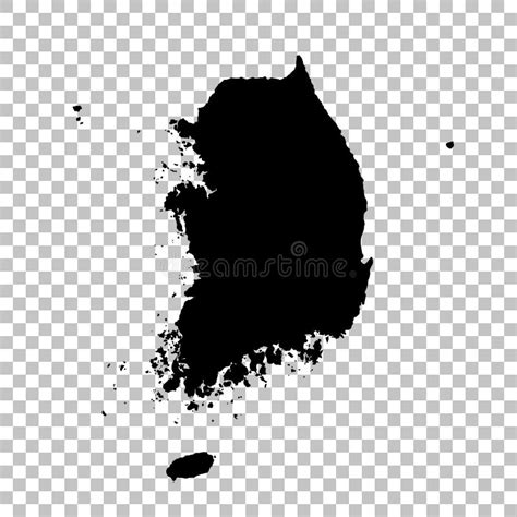 Corea Del Sur Del Mapa Del Vector Ilustraci N Aislada Del Vector Negro