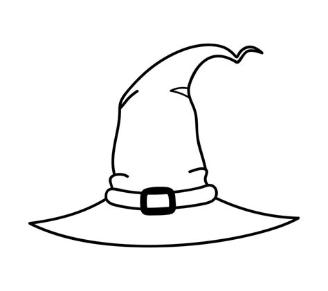 Witch doodle hat isolated. Outline hand drawn hat. Vector halloween illustration 10810935 Vector ...