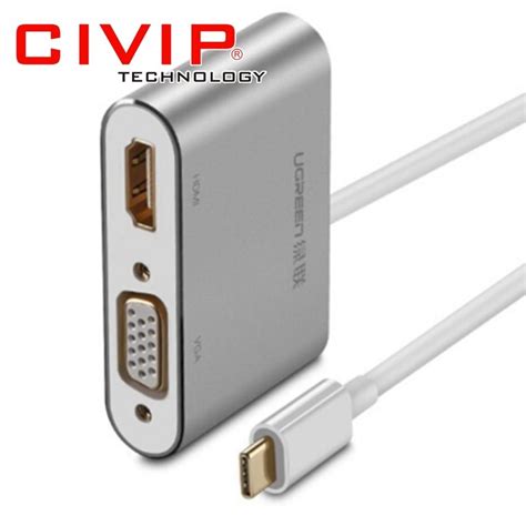 Cáp chuyển đổi Type C to HDMI VGA Ugreen 50317