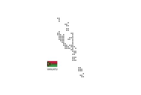 Vector Square Pixel Dotted Map Of Vanuatu Isolated On White Background