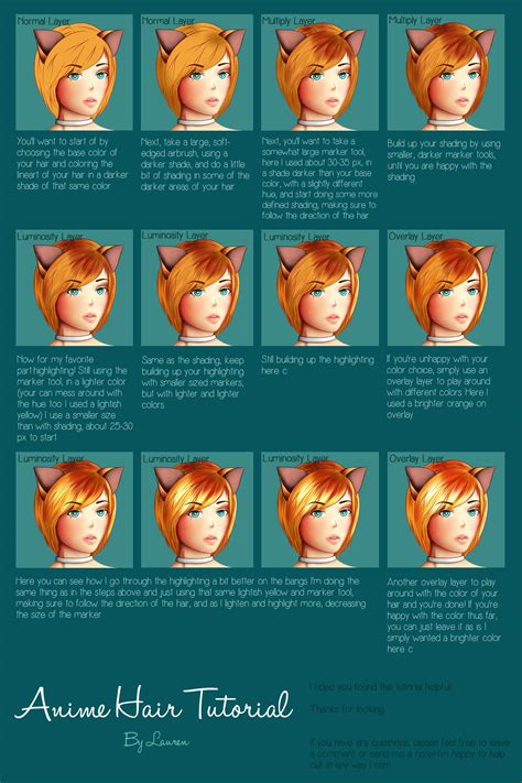 Coloring Anime Hair - A Sai Tutorial by Elerya on DeviantArt