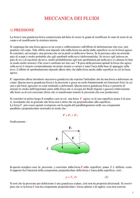 Appunti Statica Dei Fluidi Fisica Meccanica Dei Fluidi