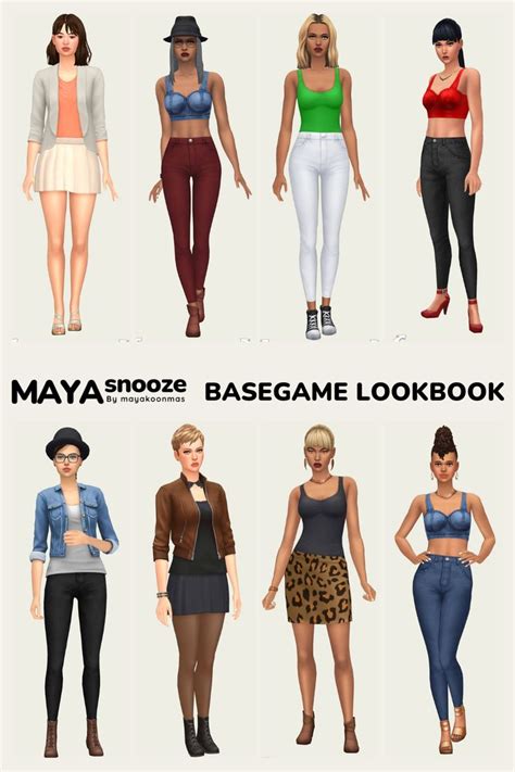 Sims4 TS4 LOOKBOOK IDEA In 2024 Sims 4 Clothing Cute Sims 4 Base