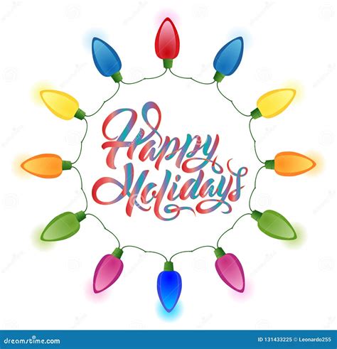 Happy Holidays Christmas Lights Set Stock Vector - Illustration of ...