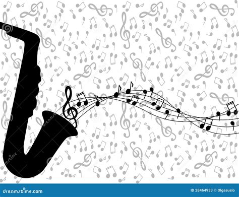 Saxophone And Notes Stock Illustration Illustration Of Black 28464933