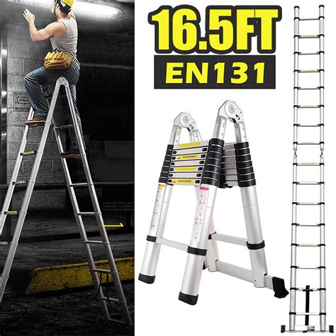 Ft M Telescopic Ladder Multi Purpose Aluminium Folding Extension