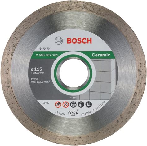 Bosch 2608602201 Ceramic Diamond Cutting Disc 115mm 22 23mm X 1 6mm X