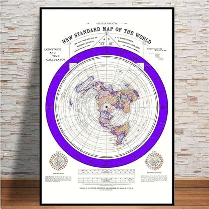 Flat Earth 1892 Gleason S New Standard Map Of The