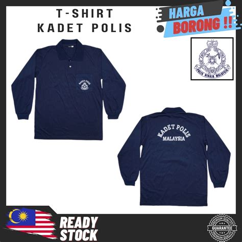 Uniform T Shirt Kadet Polis Berkolar Lengan Panjang Long Sleeve