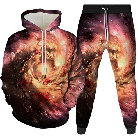 Unisex Galaxy Stars Graphic Hoodies Jogging Pants 3d Cool Universe