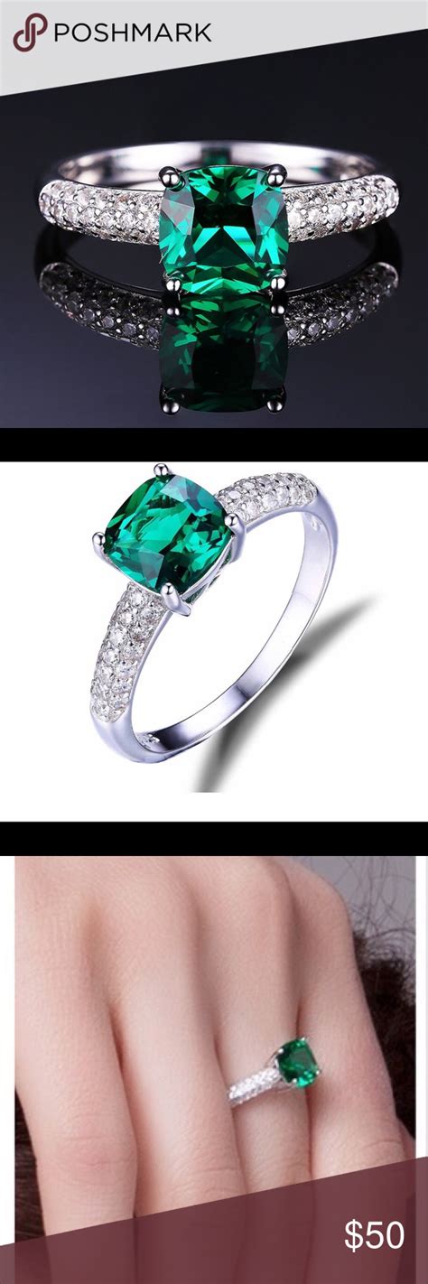 Sterling Silver Emerald Cz Stamped S Cubic Zirconia Rings