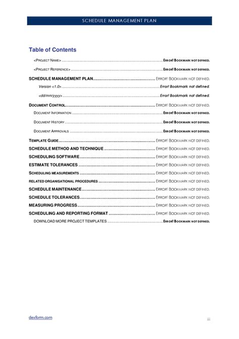 Schedule management plan template in Word and Pdf formats - page 4 of 9