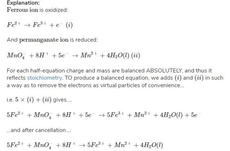 Balance The Following Redox Reactions By Ion Electron Method H O Aq