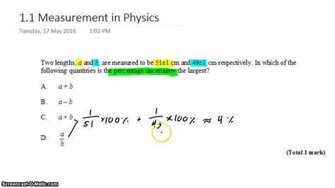 1 1 Propagation Of Uncertainty 2 Youtube