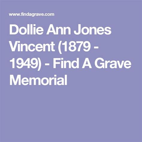 Dollie Ann Jones Vincent Find A Grave Memorial Grave