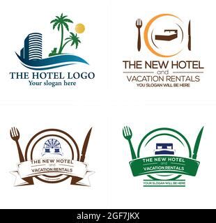 Creative Hotel logo design. Hotel, Bedroom and Furniture logo template ...