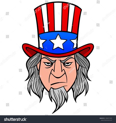 Uncle Sam Vector Cartoon Illustration Uncle เวกเตอร์สต็อก ปลอดค่าลิขสิทธิ์ 1280471035