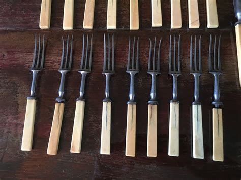 T Tillotson Columbia Place Sheffield Bone Handled Cutlery Set