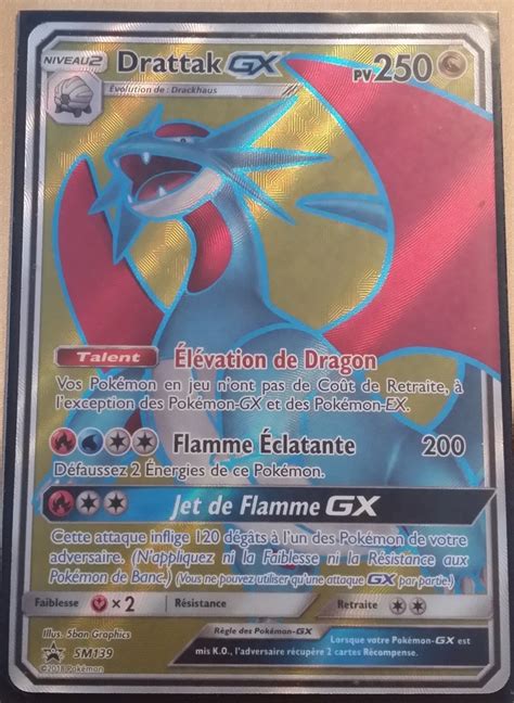 Drattak GX carte Pokémon SM139 Cartes Promo Black Star Soleil et Lune