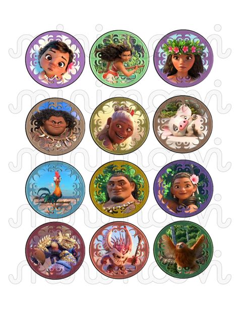 Set Of Moana Cupcake Toppers Etsy