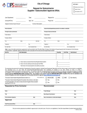 Fillable Online Cityofchicago City Of Chicago Request For