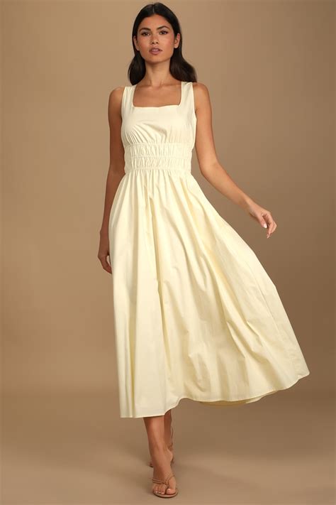 Paley Yellow Dress - Cotton Summer Dress - Sleeveless Maxi Dress - Lulus