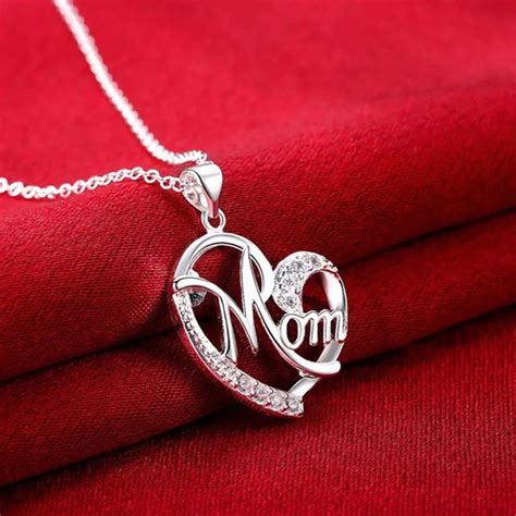 Mom Necklace In 2021 Mom Heart Necklace Mom Necklace Heart Shaped Necklace