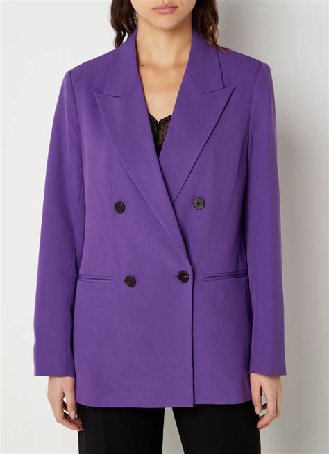 Cocouture Alexa Oversized Blazer Met Paspelzakken • Violet • De Bijenkorf