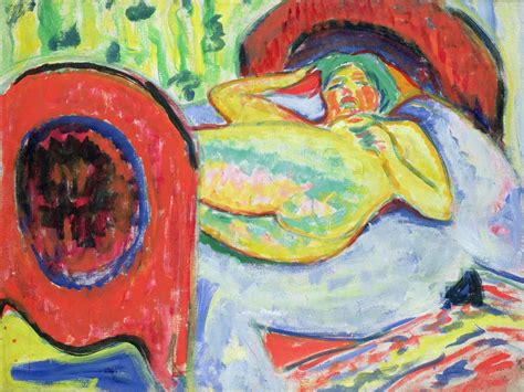 Reclining Nude By Ernst Ludwig Kirchner Fine Art Print