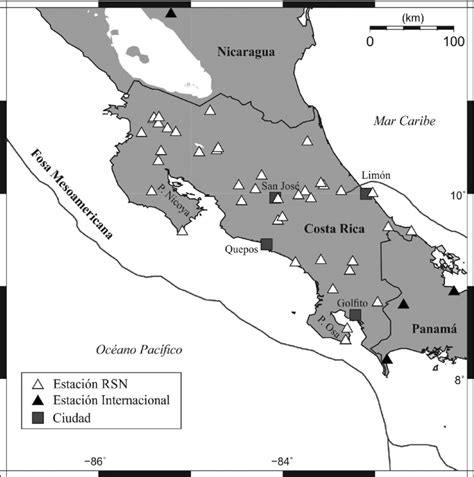 Mapa De Estaciones De La Red Sismol Gica Nacional Durante El 2013 El