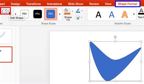 Edit Points For Shapes In PowerPoint 2016 For Mac