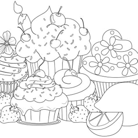 Cute Cupcakes Coloring Pages - Coloring Home