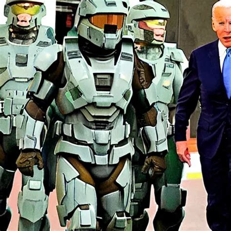 Krea Joe Biden In A Halo Spartan Suit